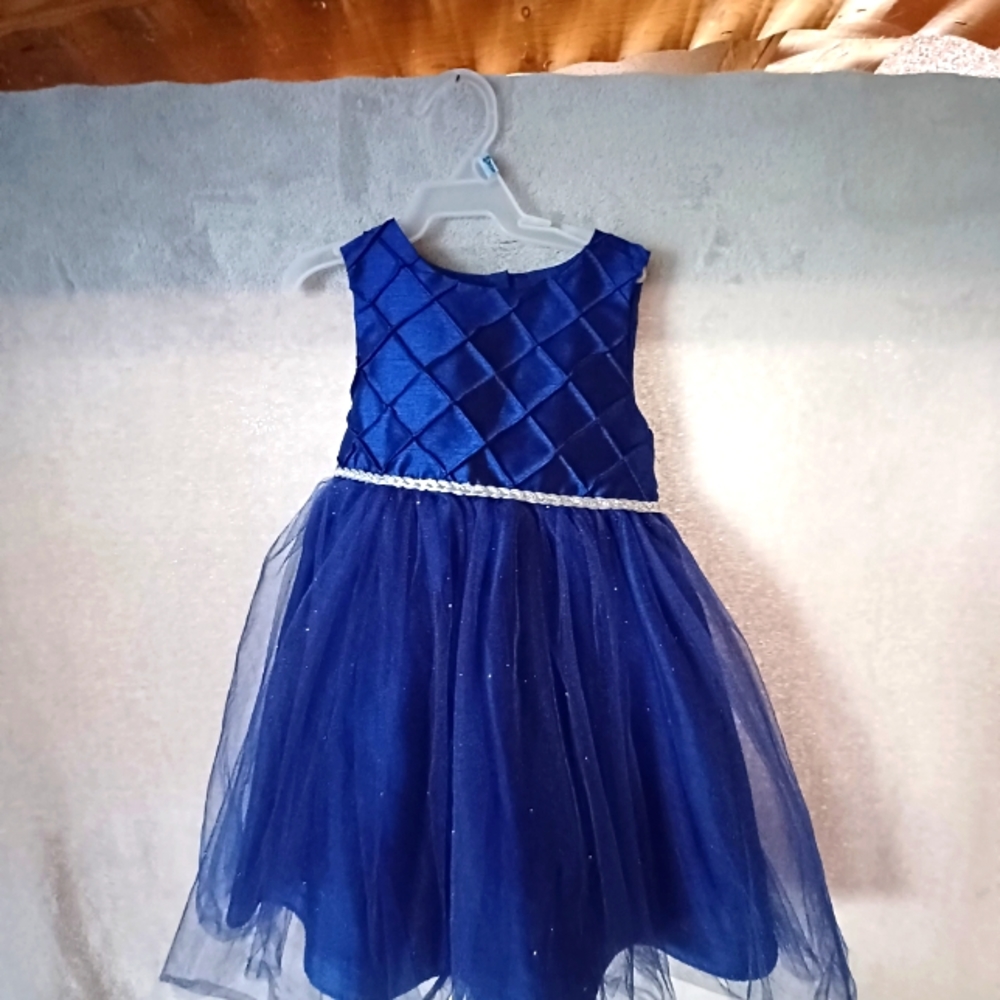 24 Months Baby Girl Holiday Party Special Occasion Dress Navy Blue.